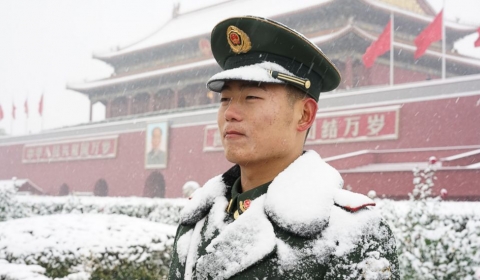 중국 수도 베이징에 이례적인 많은 눈